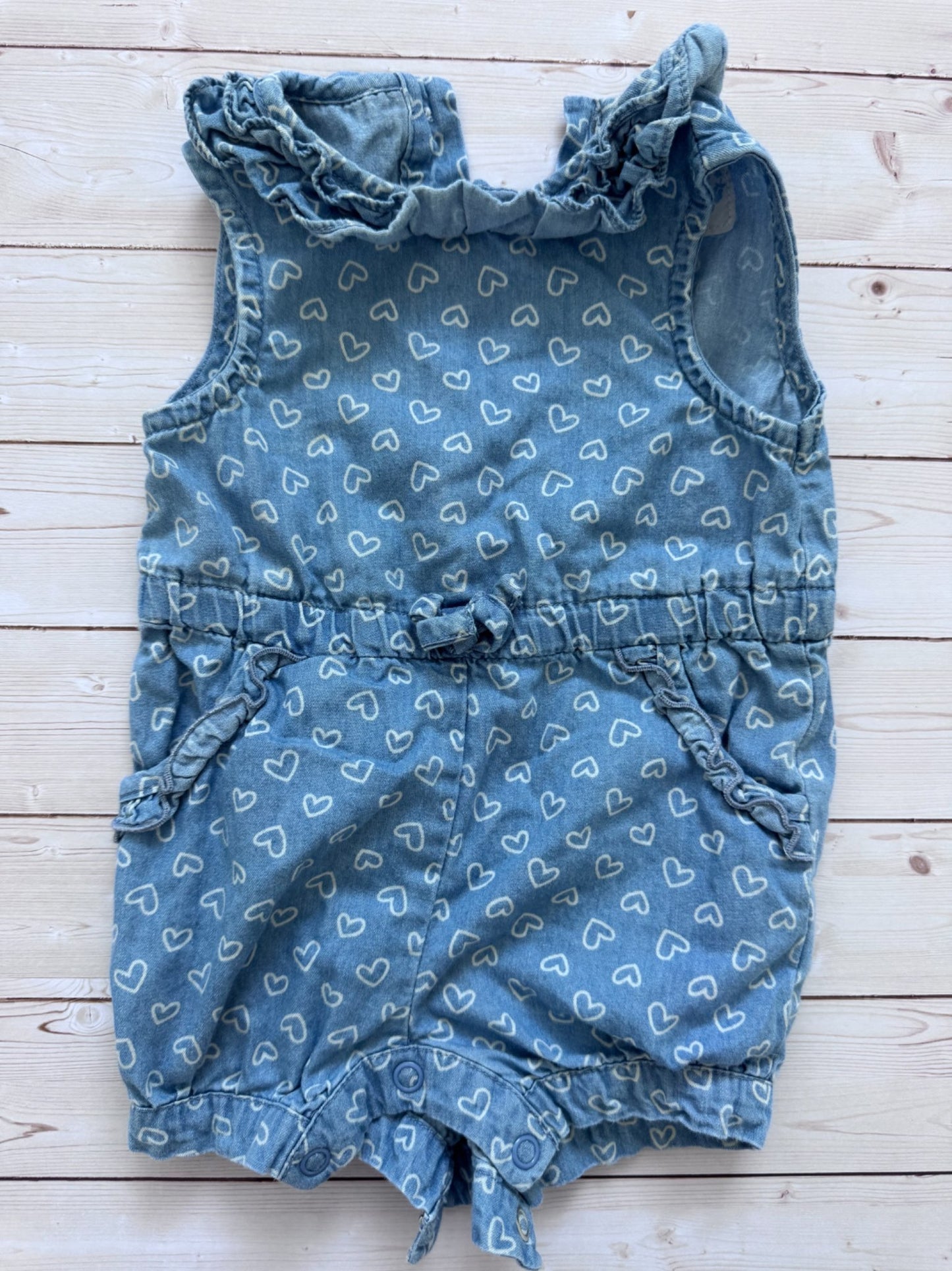 Denim Hearts Romper & long-Sleeve bodysuits, Kids 3 Month (0-3M)