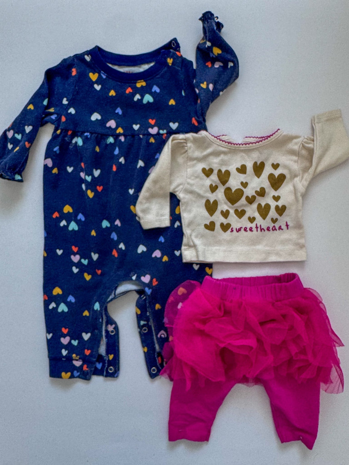 Sweetheart / Sweet hearts romper & pink tutu pants , Kids 3 Month (0-3M)