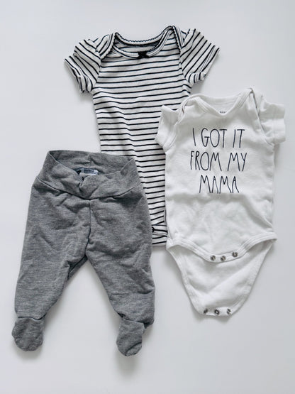 Boreal Babe/Carters/Rae Dunn outfit, Kids 3 Month (0-3M)
