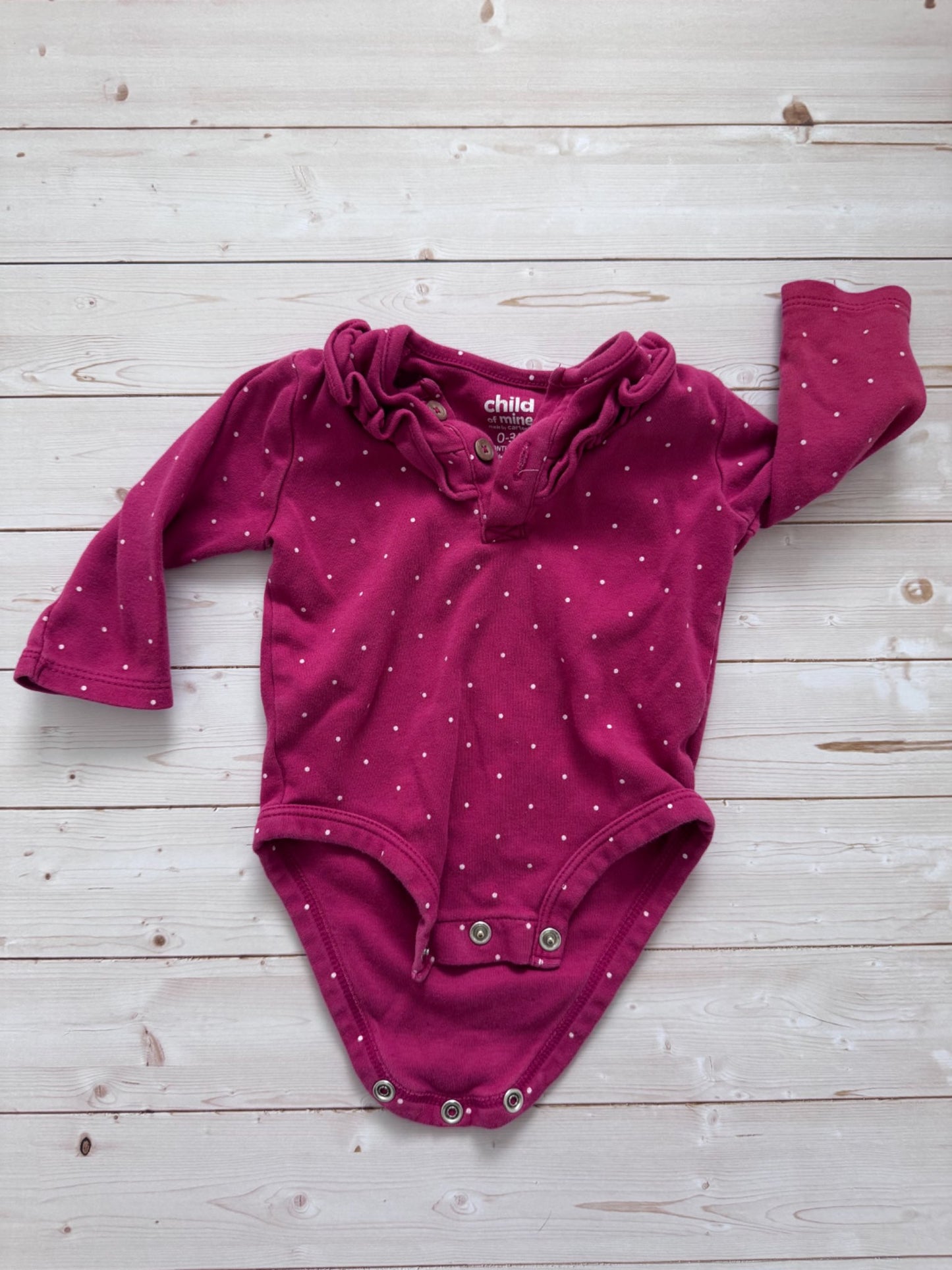 Moons (polka dots) and Stars long sleeve bodysuits, Kids 3 Month (0-3M)