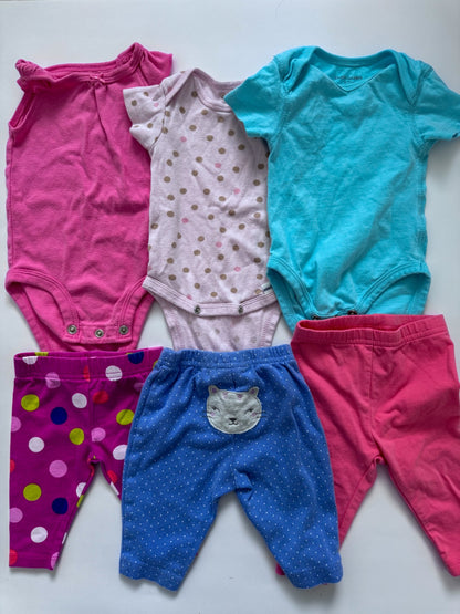 Pink and Blue mix and match outfits, Kids 3 Month (0-3M)