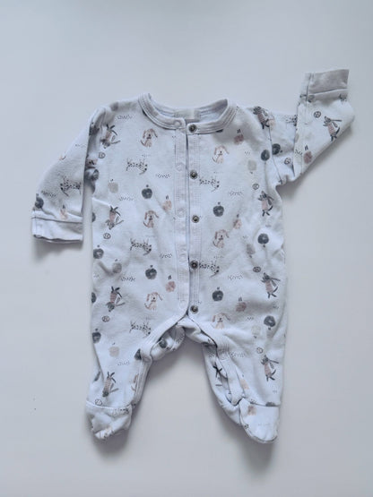 Bonjour Bebe Petit Chien footed onesie, Kids 3 Month (0-3M)