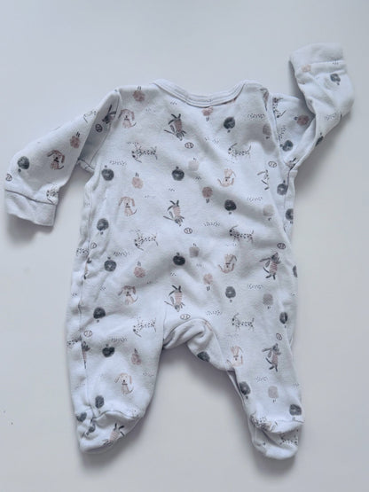 Bonjour Bebe Petit Chien footed onesie, Kids 3 Month (0-3M)