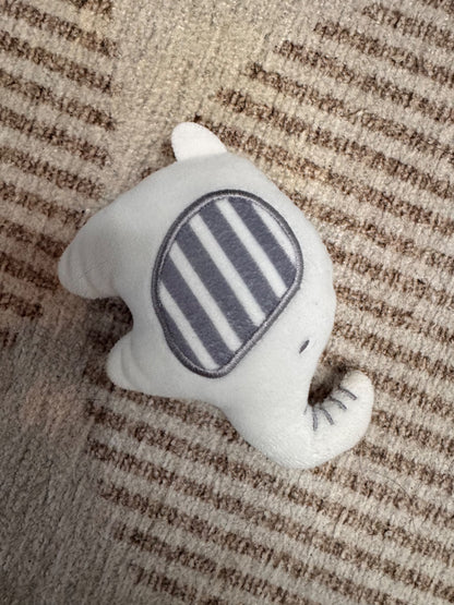 3 baby rattles and an Elephant Soother Holder