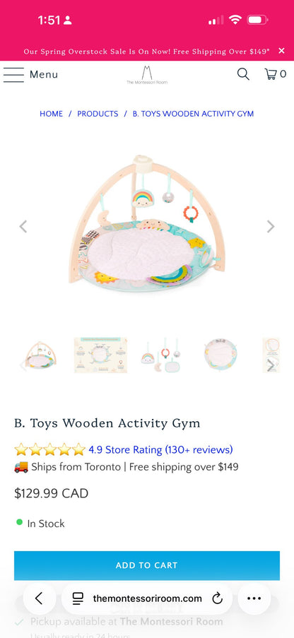 B. Toys Wooden Activity Gym