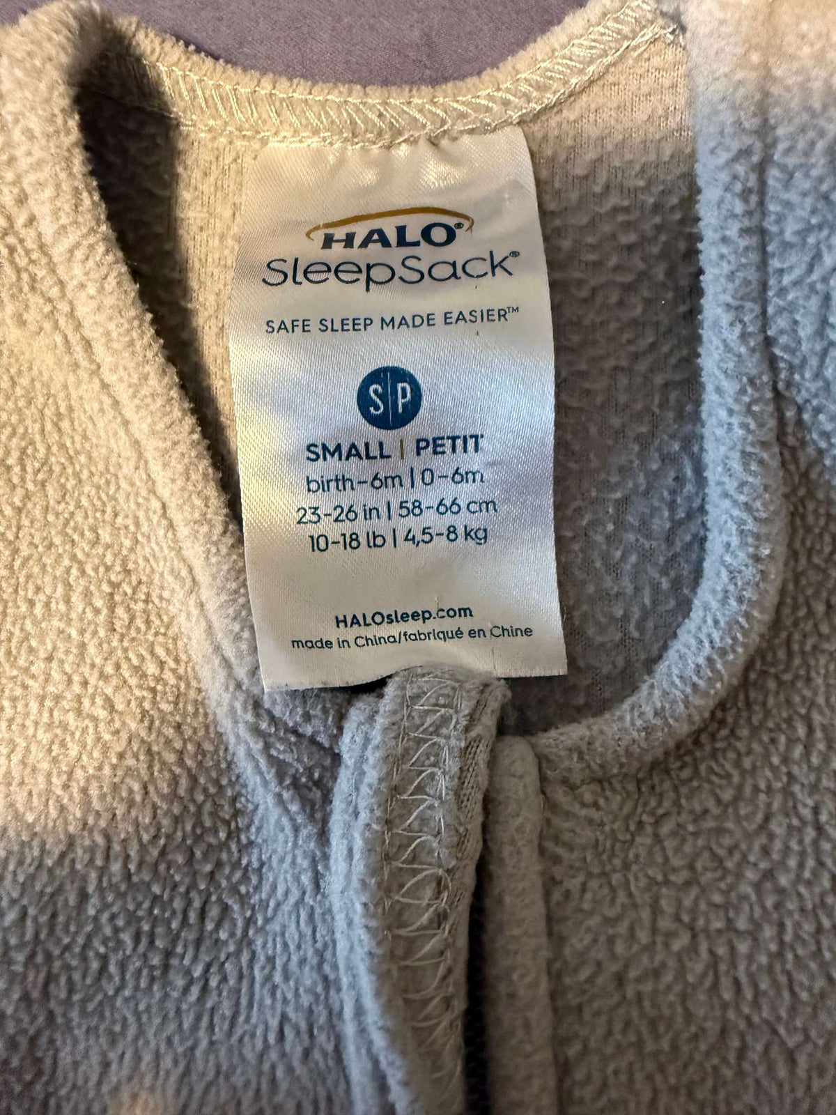Halo SleepSack Wearable Microfleece Blanket, TOG 1.0 - small, grey, MSRP $40, 0-6 Months (Small)