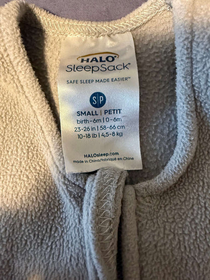 Halo SleepSack Wearable Microfleece Blanket, TOG 1.0 - small, grey, MSRP $40, 0-6 Months (Small)