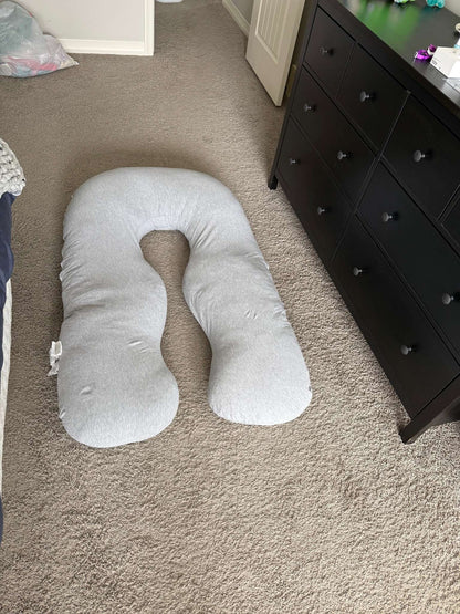 Leachco U-Shaped Back 'n Belly Pregnancy Pillow (Grey), VGUC, MSRP $110