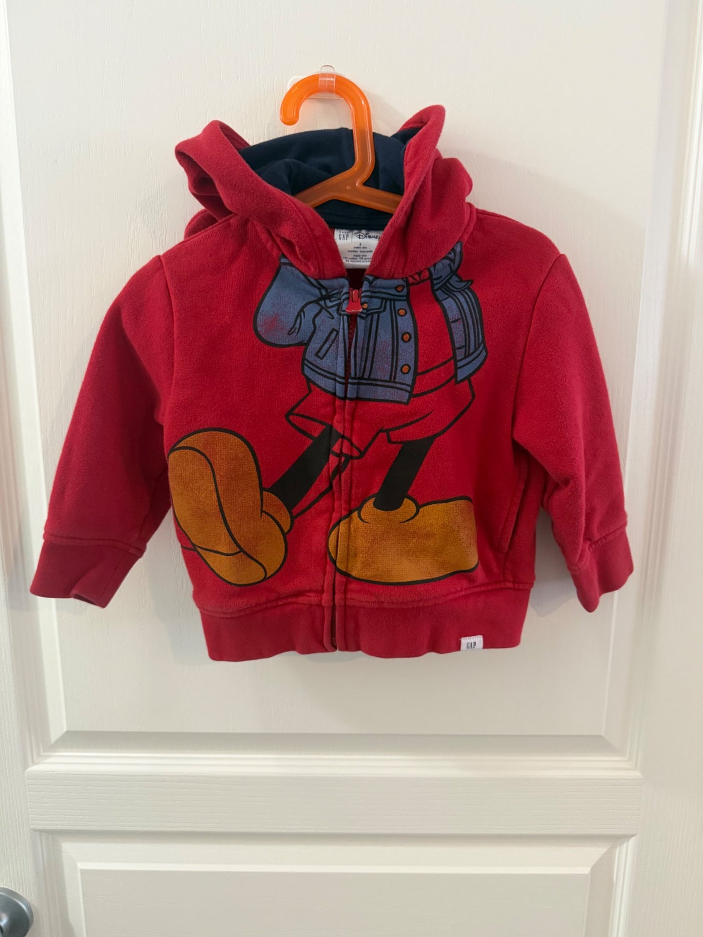 Disney Gap zip up hoodie, Kids 2T