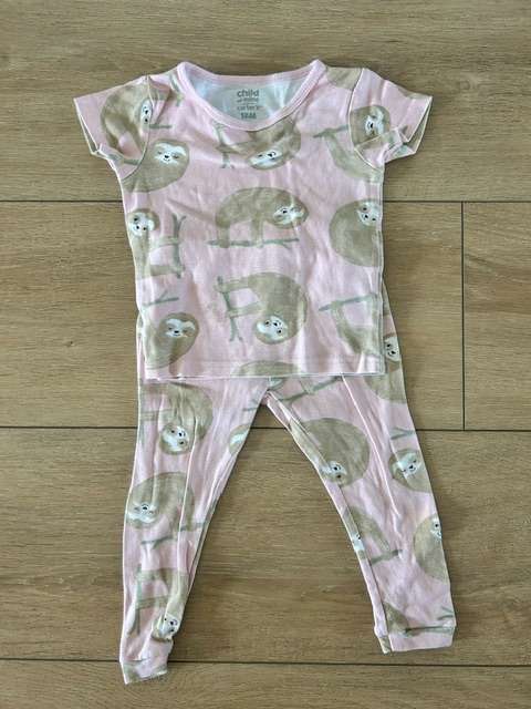 12-18m Girls Sloth Pajamas, Kids 18 Month (12-18M)