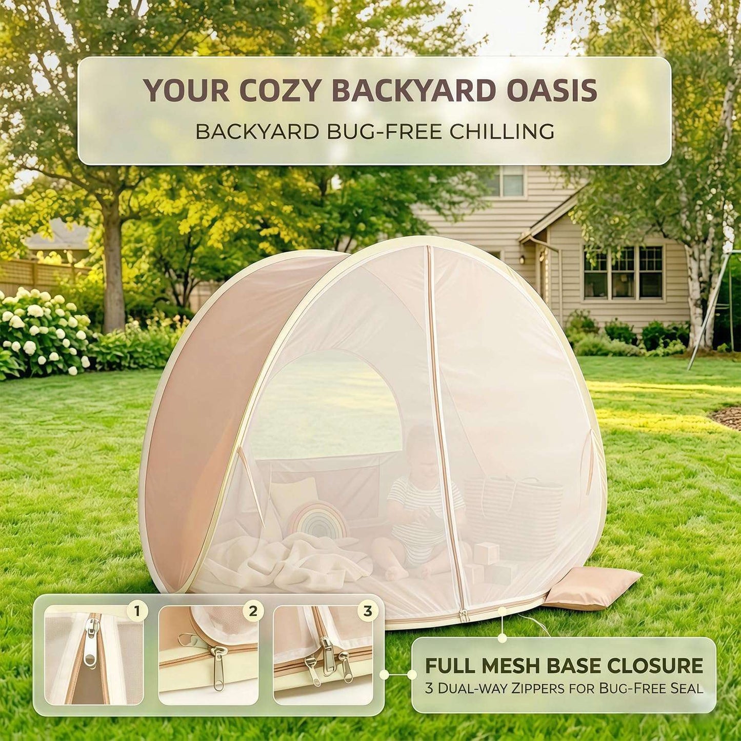 Pop-up Sunshade Beach Tent, Brand New in Box