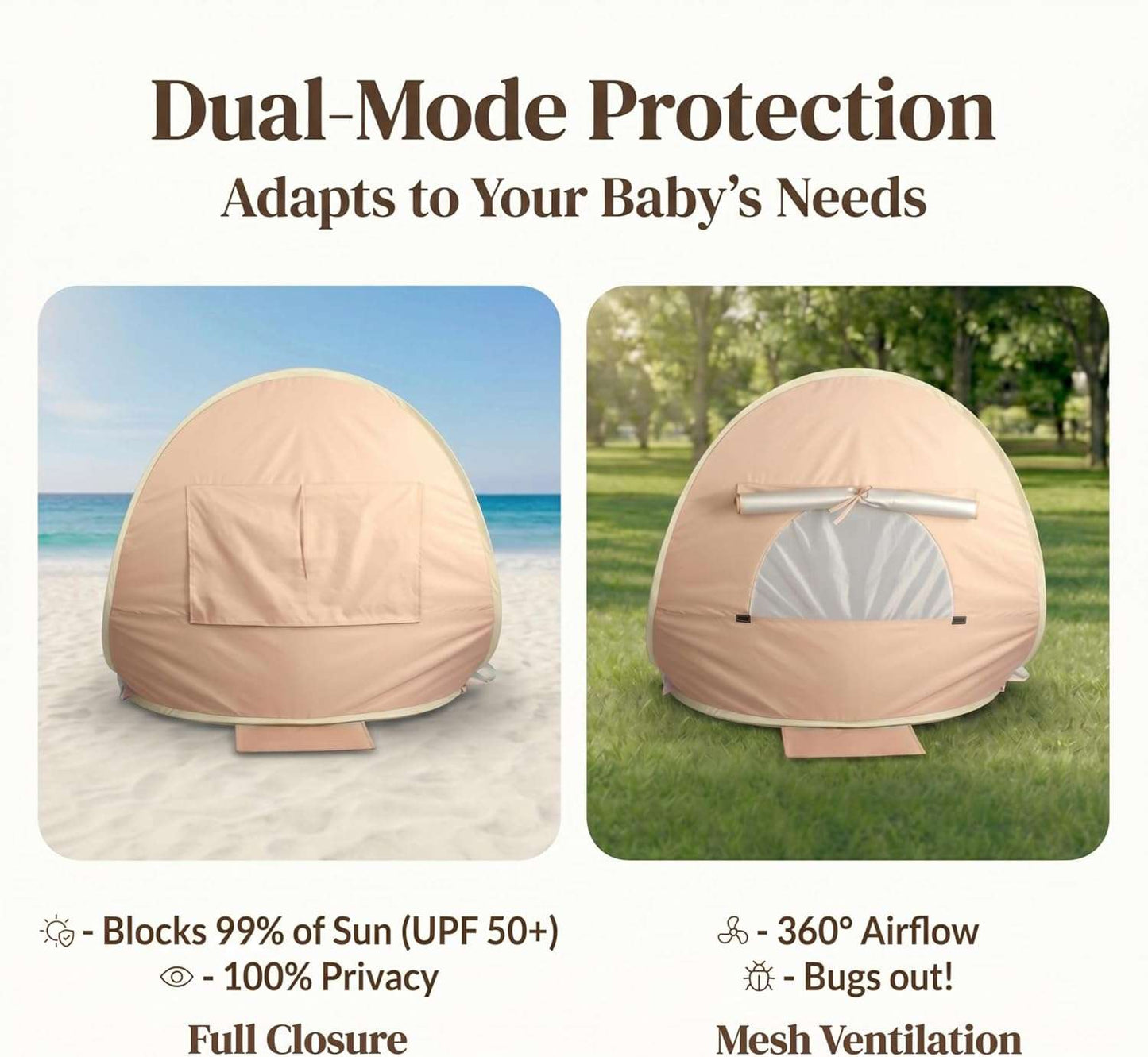 Pop-up Sunshade Beach Tent, Brand New in Box