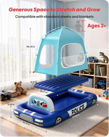 Police Car Inflatable Kid's Mattress, QPAU, NWT, MSRP $69.99