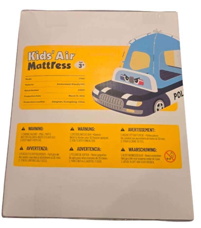 Police Car Inflatable Kid's Mattress, QPAU, NWT, MSRP $69.99