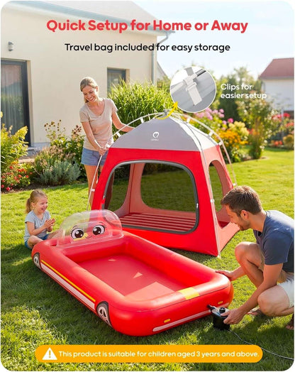 Fire Truck Inflatable Kid's Mattress, QPAU, NWT, MSRP $79.99
