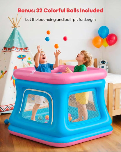 3-in-1 Toddler Ball Pit & Trampoline, Inflatable Bouncy Castle, QPAU, NWT, MSRP $69.99