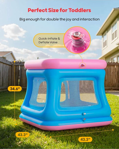 3-in-1 Toddler Ball Pit & Trampoline, Inflatable Bouncy Castle, QPAU, NWT, MSRP $69.99