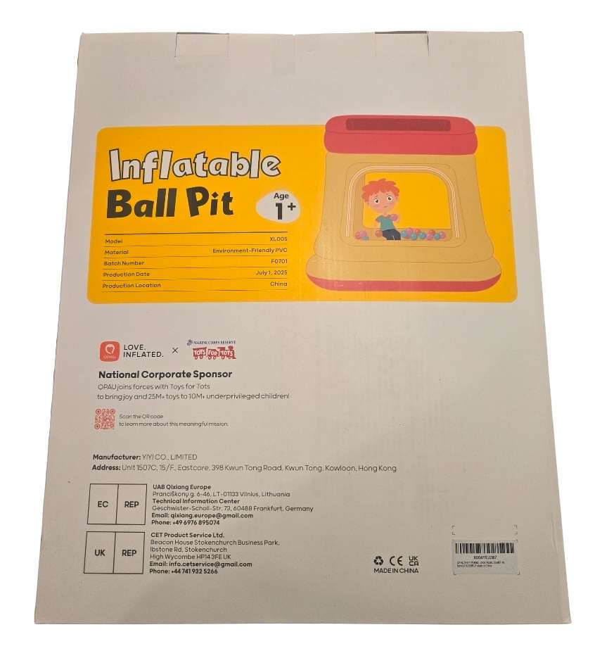 3-in-1 Toddler Ball Pit & Trampoline, Inflatable Bouncy Castle, QPAU, NWT, MSRP $69.99