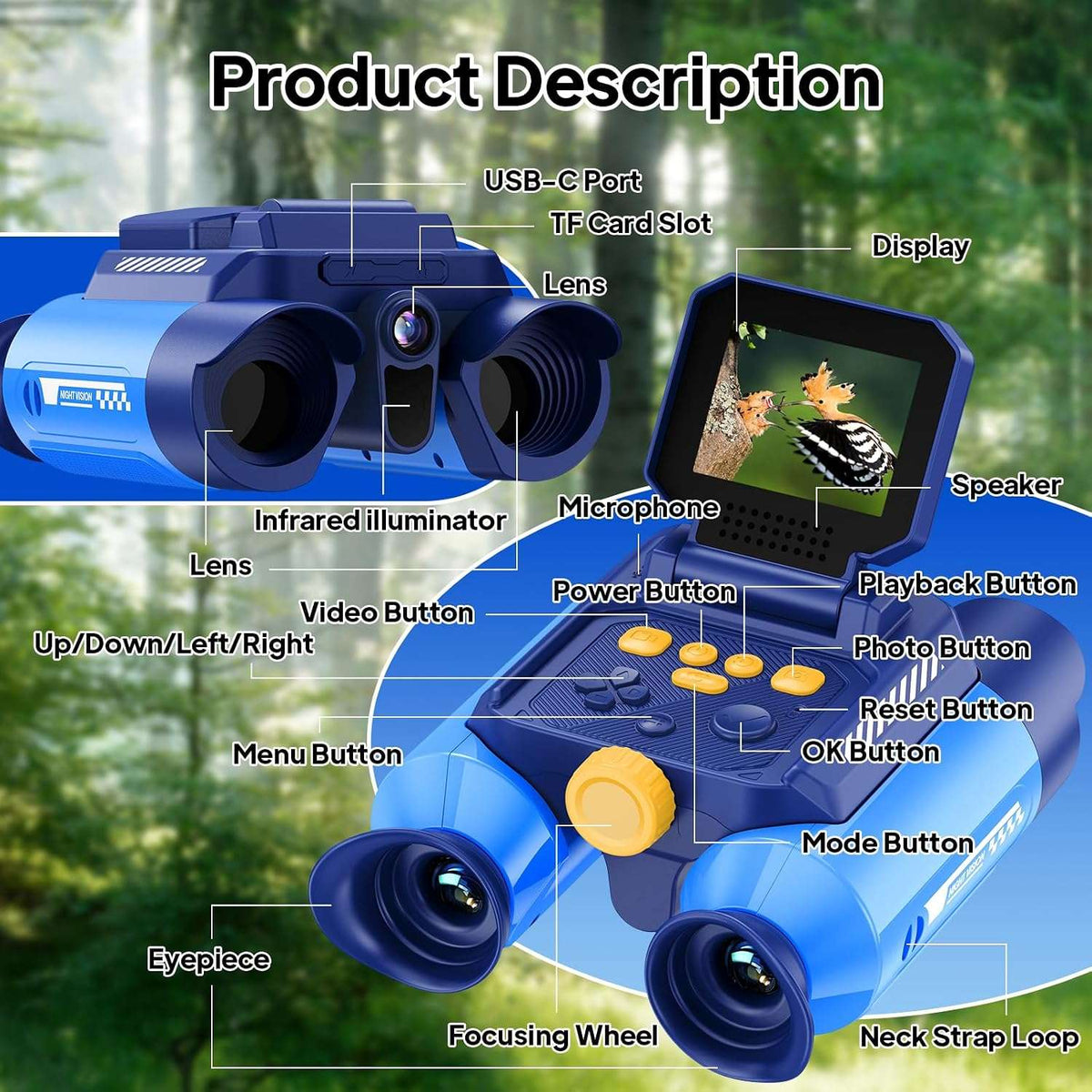 3-in-1 Adventure Binoculars, NWT, MSRP: $59.99
