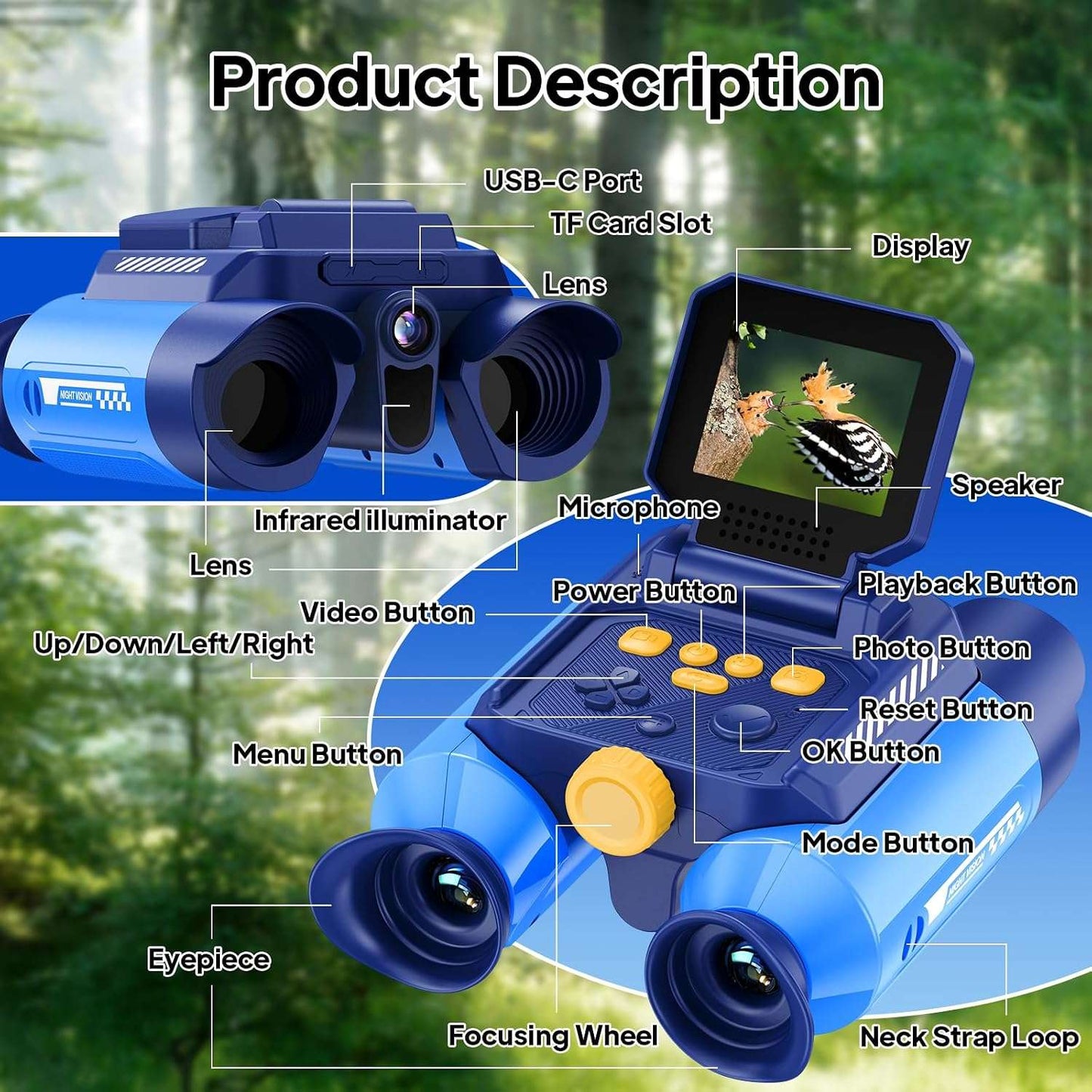 3-in-1 Adventure Binoculars, NWT, MSRP: $59.99