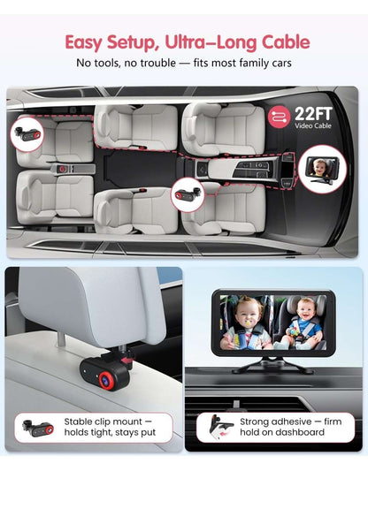 Dual Baby Car Camera with HD display, NWT, MSRP $99.99