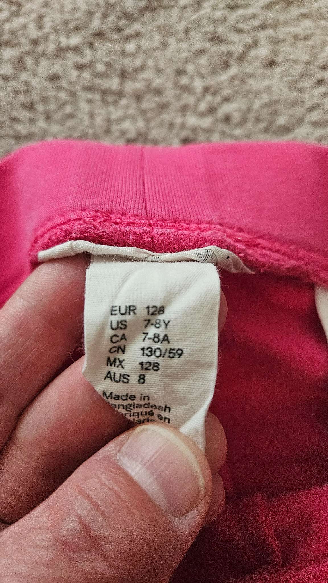 Girls Hot Pink Pants (Size 7-8), Kids 7