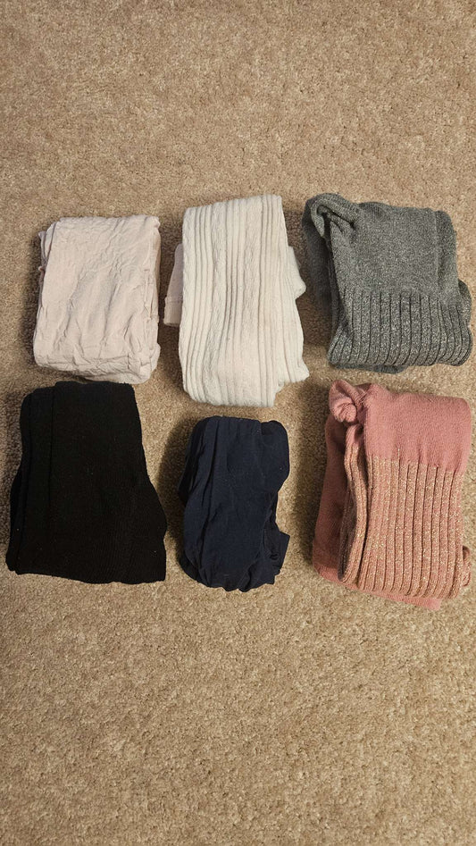 Size 8 Girls Tights (6 pairs), Kids 8