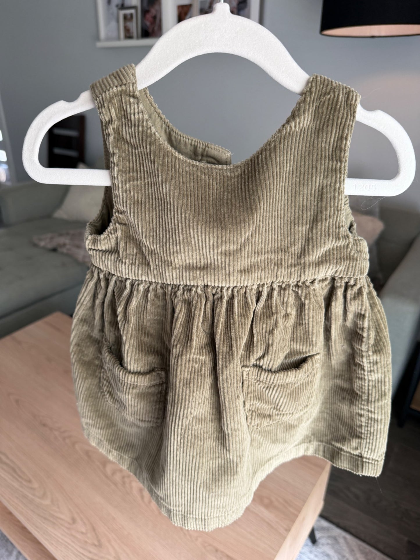 Little planet green corduroy dress- 9M, Kids 9 Month (6-9M)
