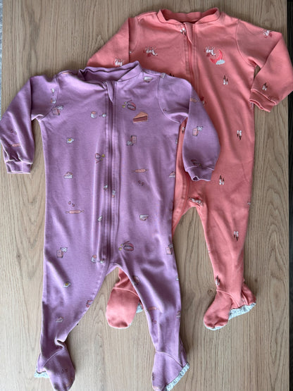 Pekkle organic cotton sleepers x2, 12M, Kids 12 Month (9-12M)