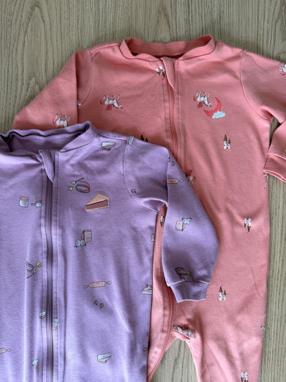 Pekkle organic cotton sleepers x2, 12M, Kids 12 Month (9-12M)