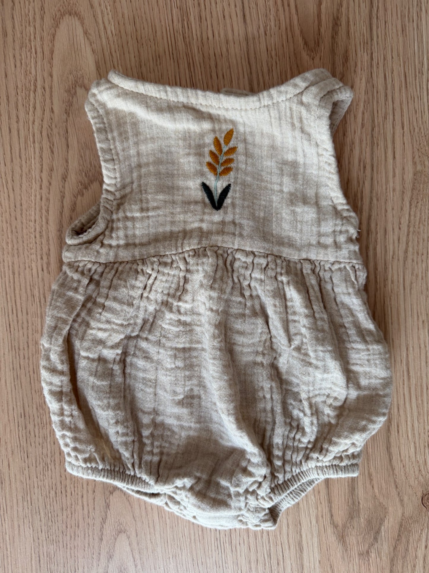 Zara beige muslin bubble romper, 3-6M, Kids 6 Month (3-6M)