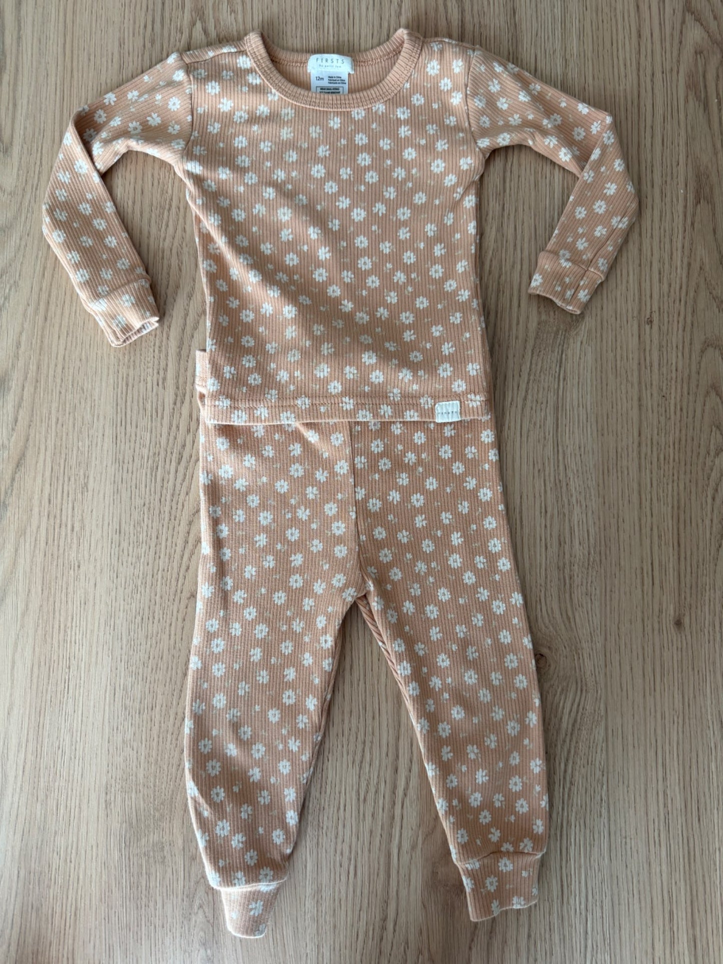 Petit Lem Firsts ribbed floral pj set 12M, Kids 12 Month (9-12M)