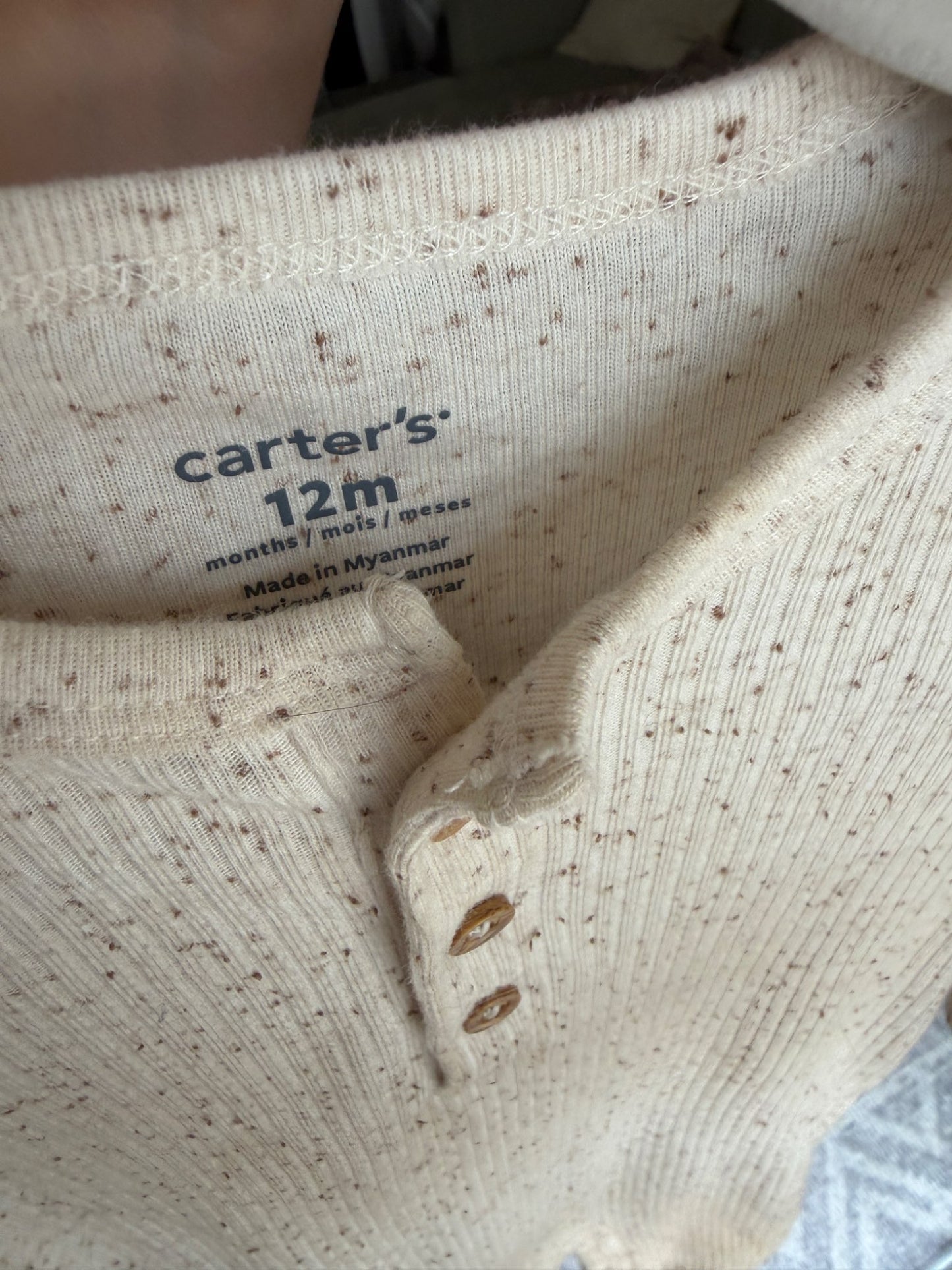 Carters ribbed speckled romper 12M, Kids 12 Month (9-12M)
