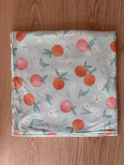 Loulou Lollipop tencel stretch swaddle, peach print , 12-18 Months (Large)