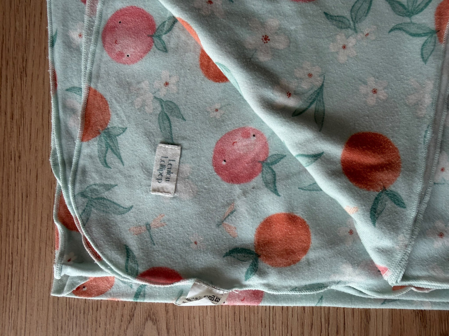 Loulou Lollipop tencel stretch swaddle, peach print , 12-18 Months (Large)
