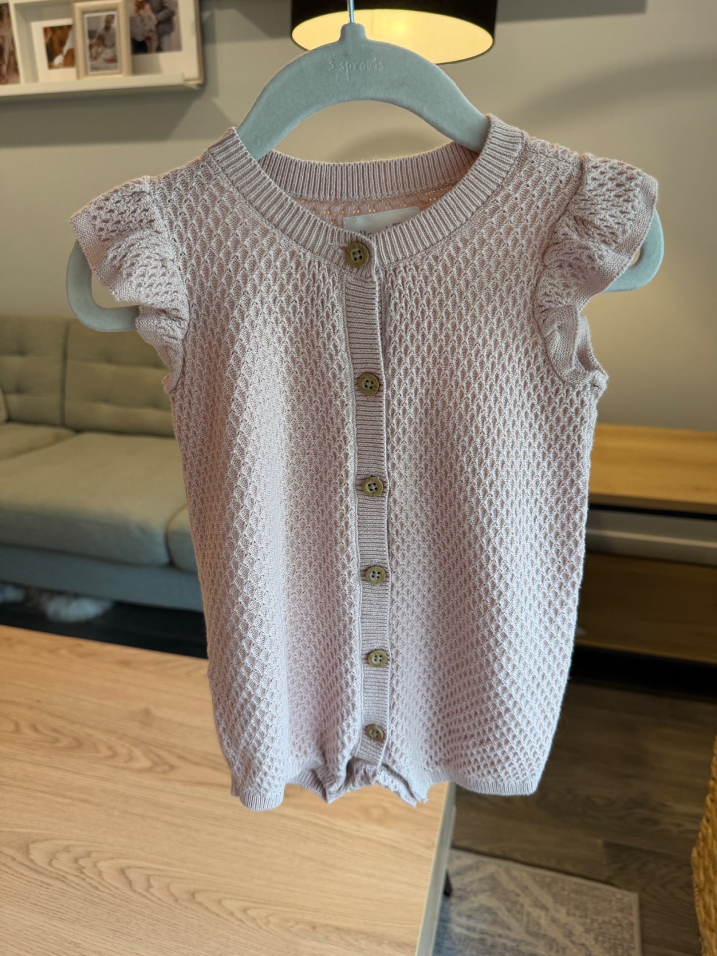 Little planet pink knit romper 6M, Kids 6 Month (3-6M)