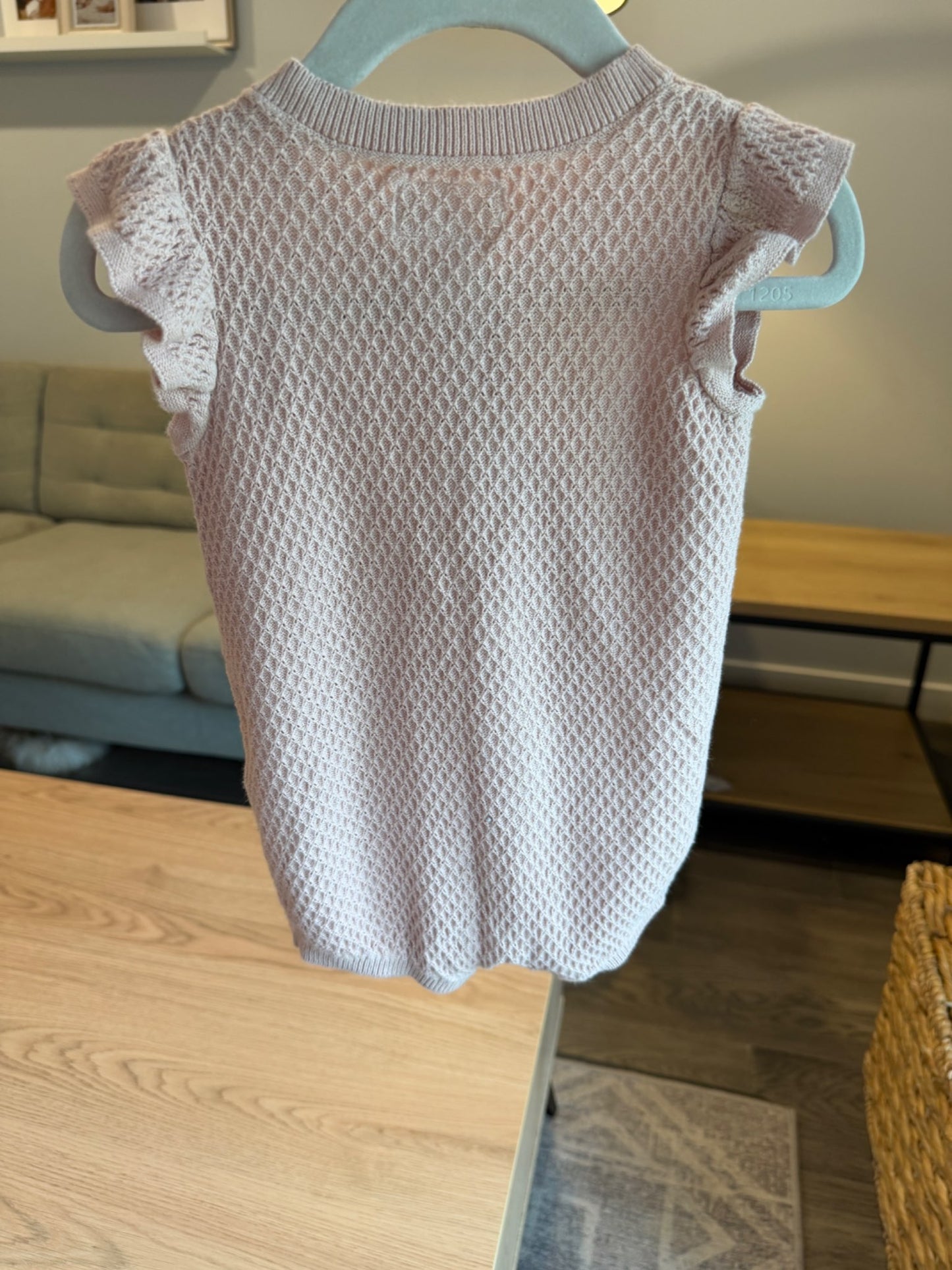 Little planet pink knit romper 6M, Kids 6 Month (3-6M)