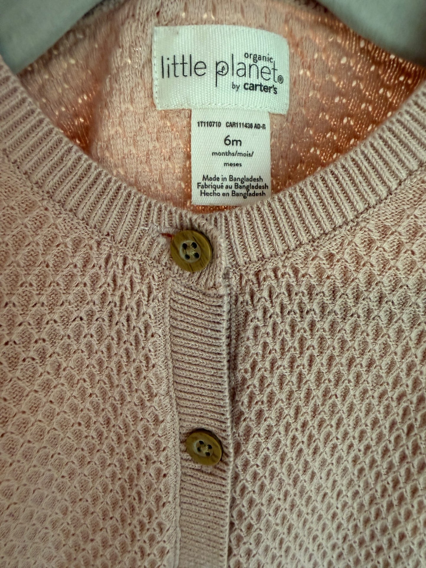 Little planet pink knit romper 6M, Kids 6 Month (3-6M)