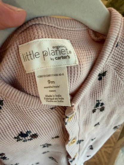 Little Planet Waffle pink floral playsuit 9M, Kids 9 Month (6-9M)