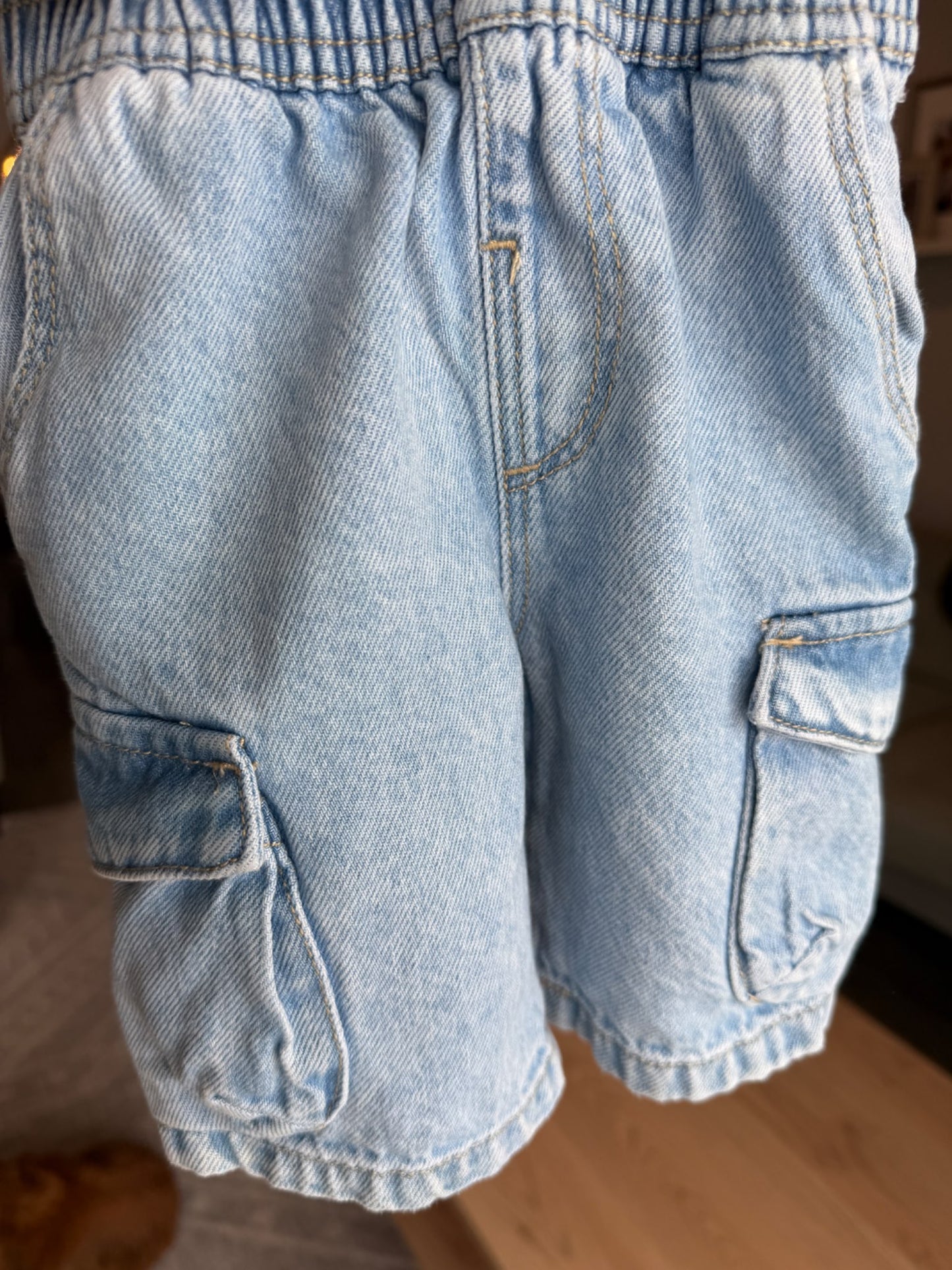 Zara, denim cargo shorts, 18 months , Kids 18 Month (12-18M)