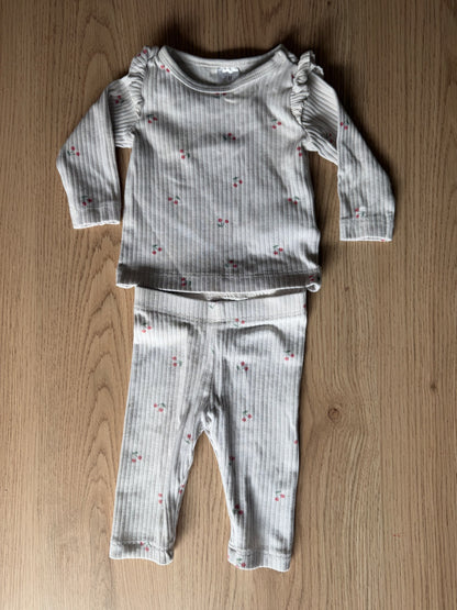 Ribbed cherry matching set , Kids Newborn