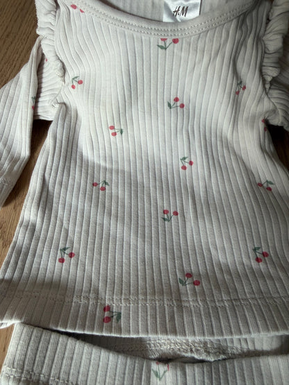 Ribbed cherry matching set , Kids Newborn