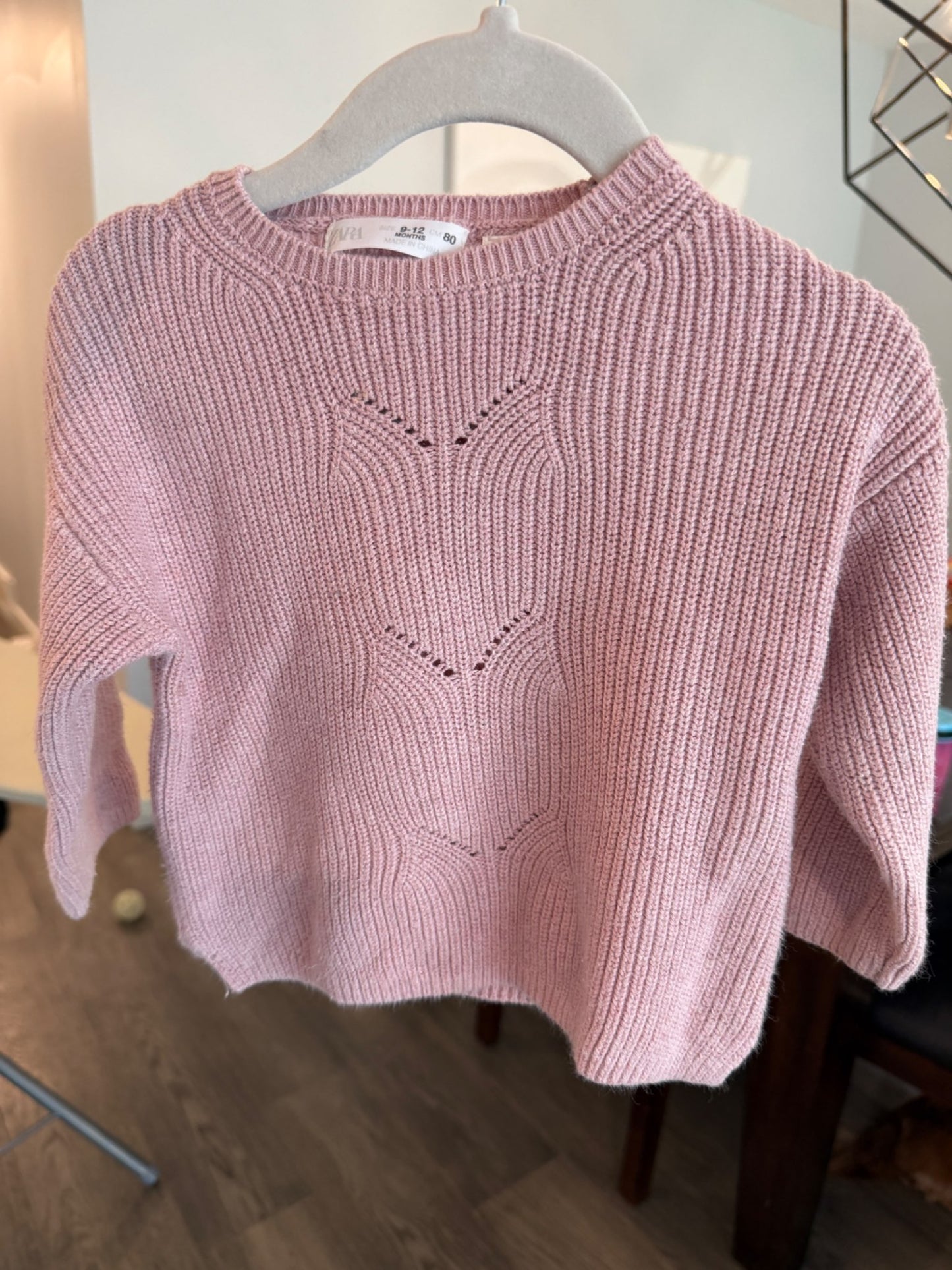 Light purple/pink knit sweater, Zara, 9-12M, Kids 12 Month (9-12M)