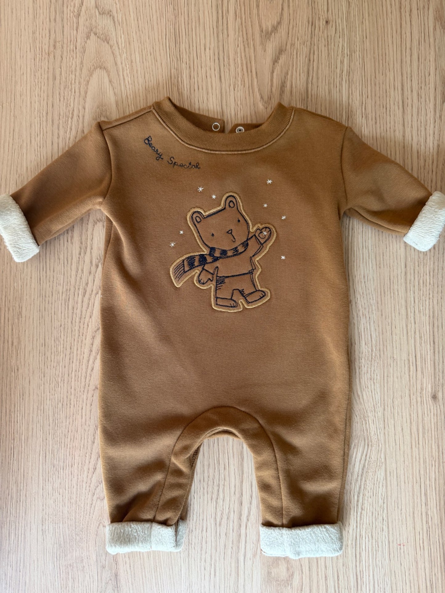 Gap brown teddy bear playsuit/romper 3M, Kids 3 Month (0-3M)