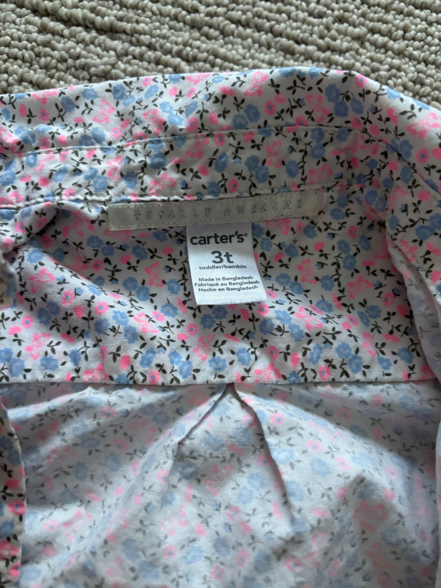 Flower button up , Kids 3T