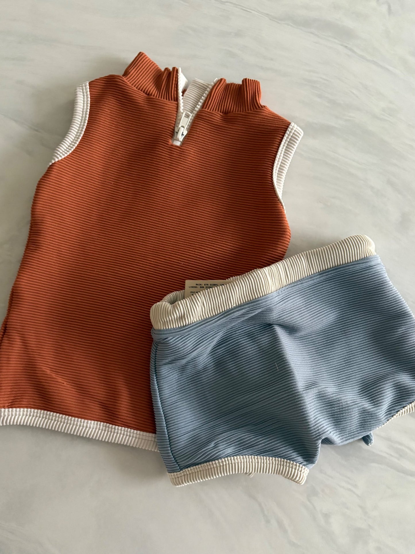 Zulu & Zephyr Kids Ribbed Swimwearj Set, Kids 3T