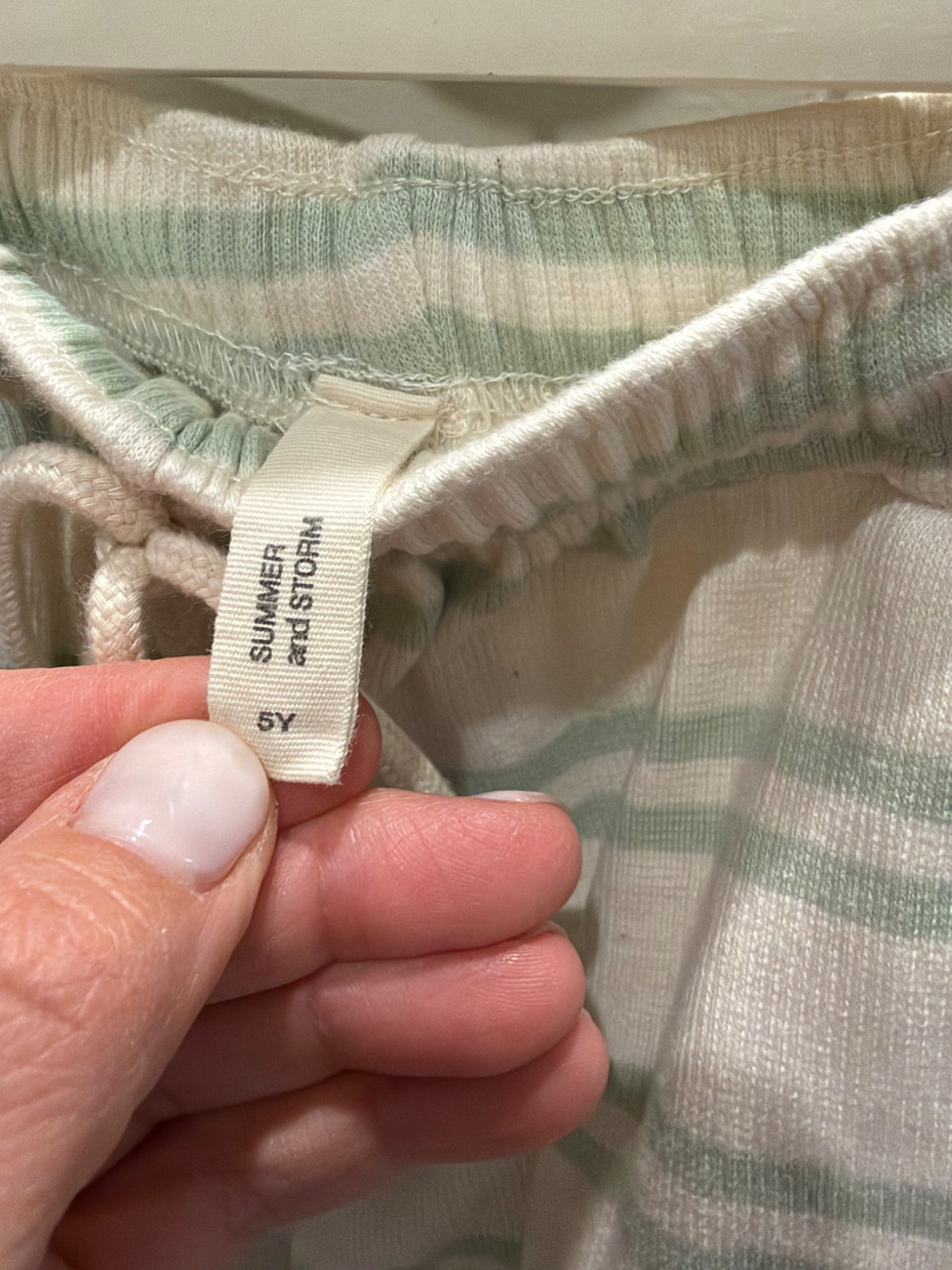 SUMMER and STORM Green Stripe Pants 5Y, Kids 5/5T