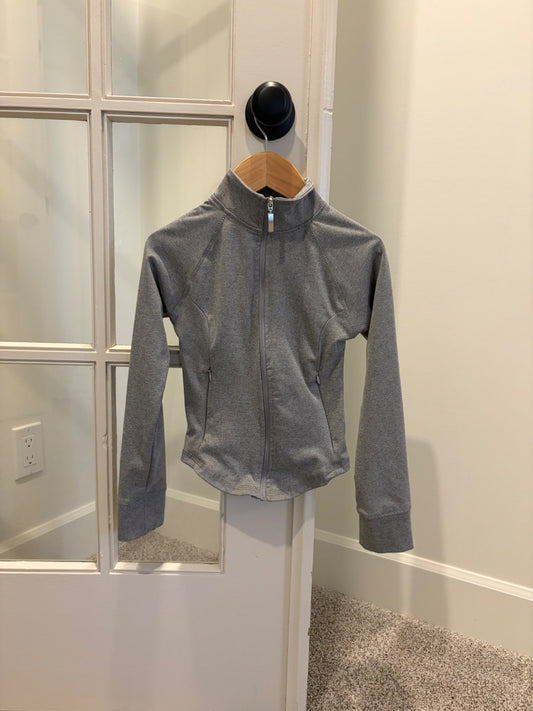 girls grey athletic zip-up, Kids 6/6X