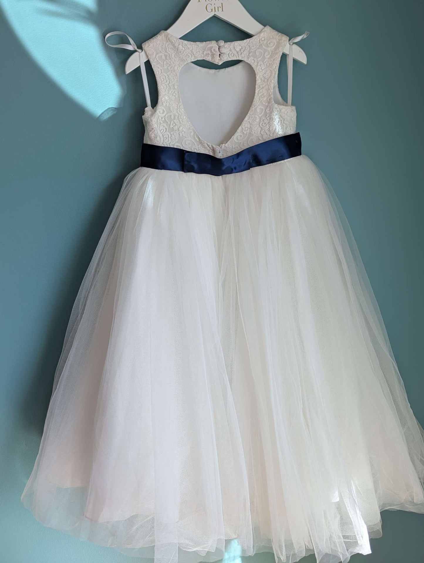 4T Ball Gown Flower Girl Dress with Heart Cutout, Kids 4/4T