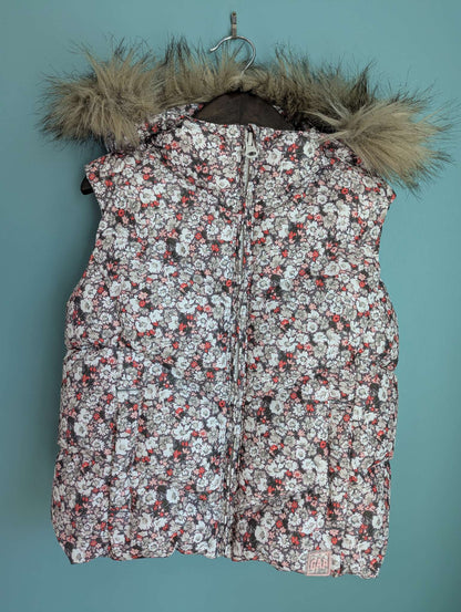 Gap Hooded Down Puffy Vest with Removable Faux Fur  , Kids 5/5T